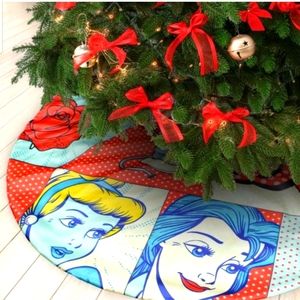 Retro Reimagined Disney Princess Christmas Tree Skirt | 48” Wide, New!!!